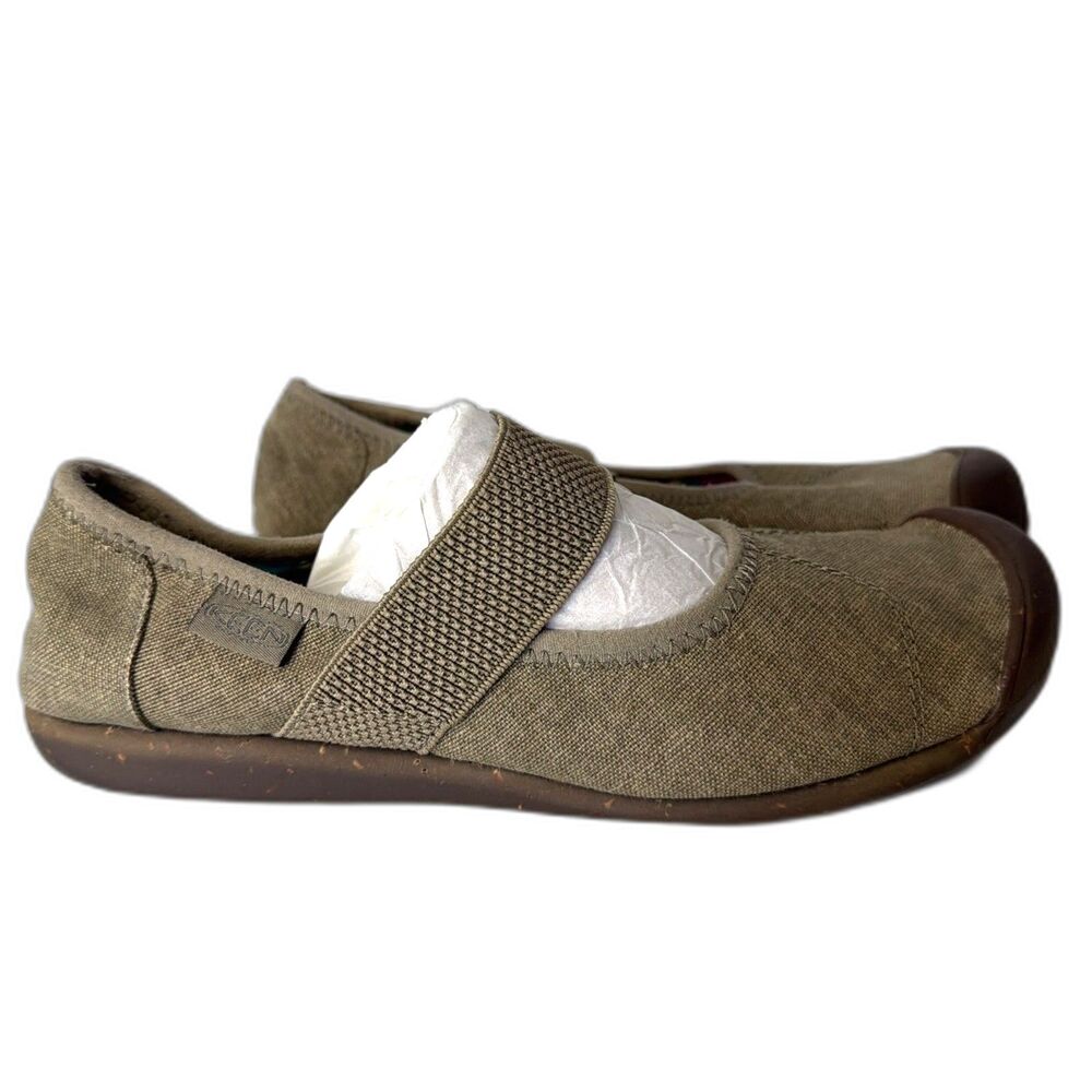 Keen Sienna Mary Jane Shoes Womens Size 8.5 Grey Canvas Flats Comfort EU 39